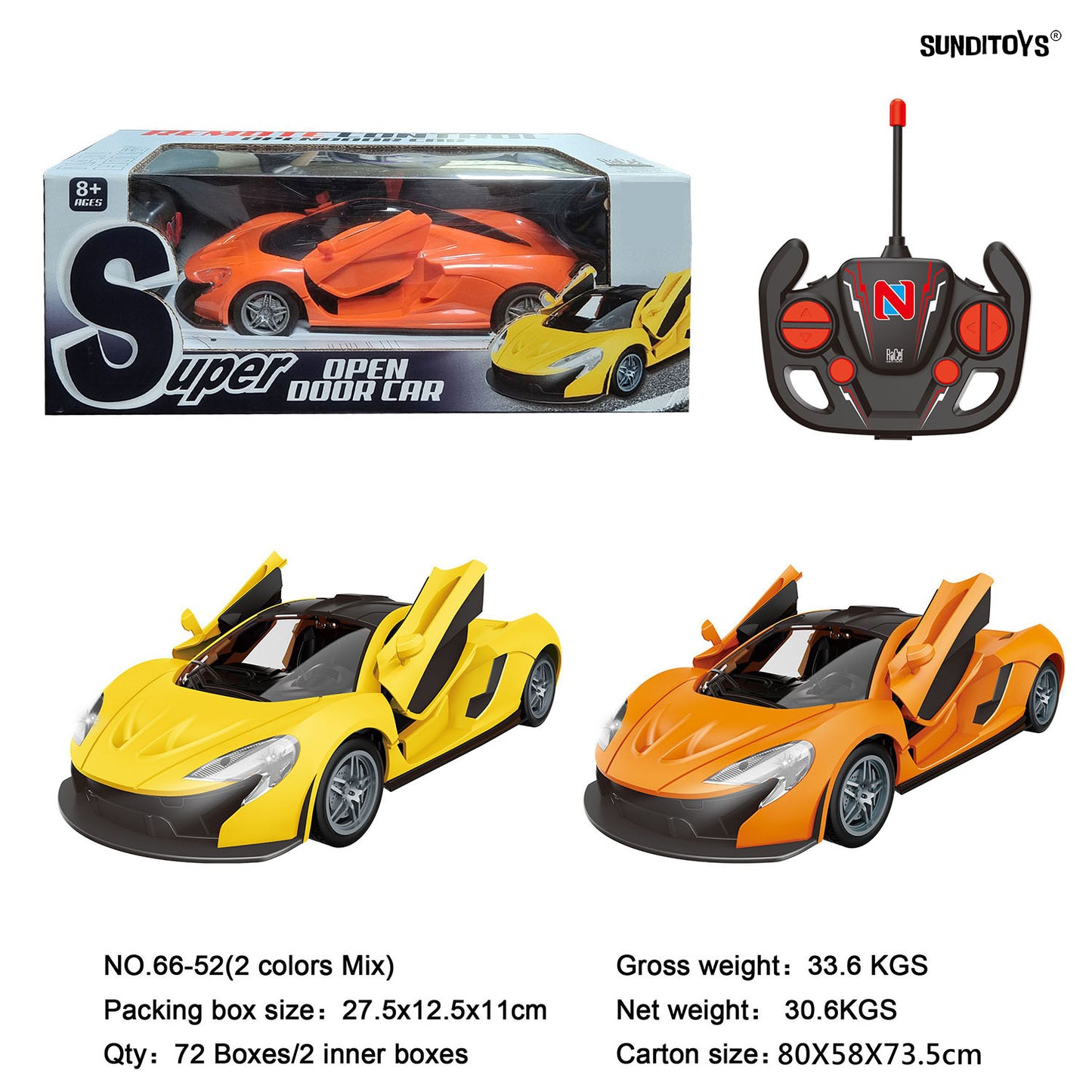 66-52 5 Channels 40MHz 1:18 R/C Car Opening Door