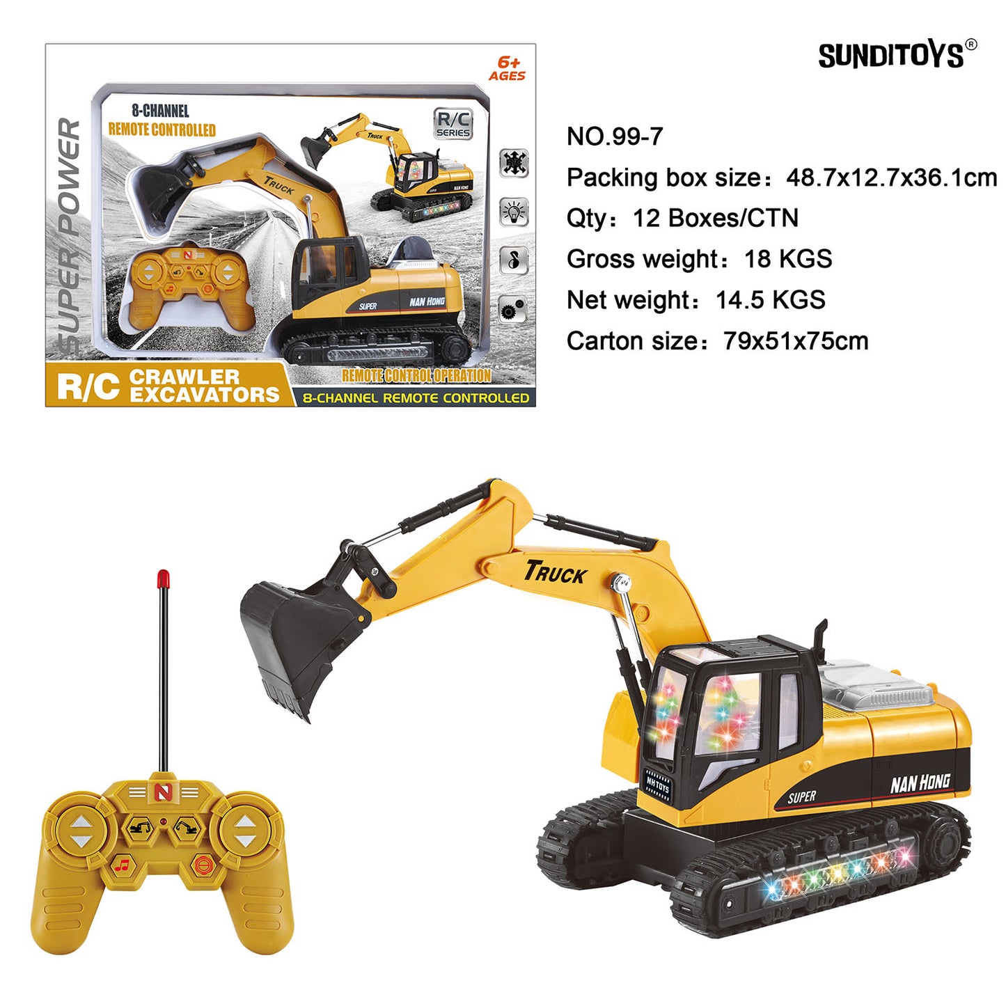 99-7 49MHz 8 Channels R/C Crawler Excavators