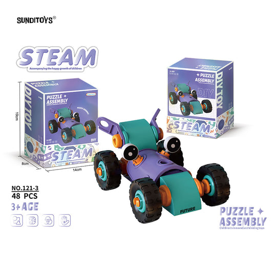 #121-3 Soft Rubber Building Block Assembly Vehicle-48PCS