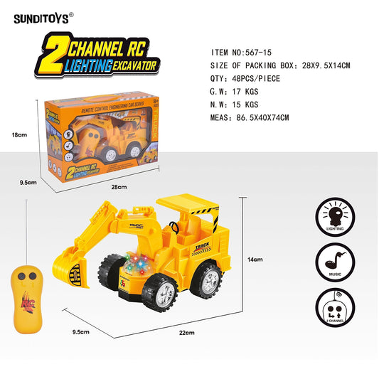 567-15 49MHz 2 Channels R/C Excavator