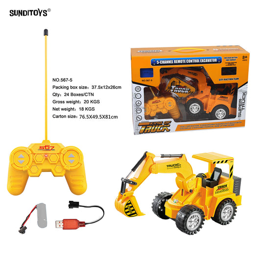 567-5 40MHz 5 Channels R/C Wheel Excavator