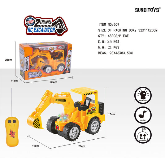 609 49MHz 2 Channels R/C Excavator