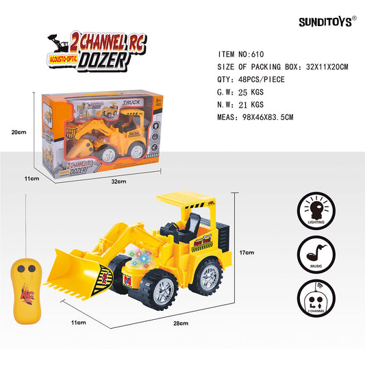 610 49MHz 2 Channels R/C Bulldozer