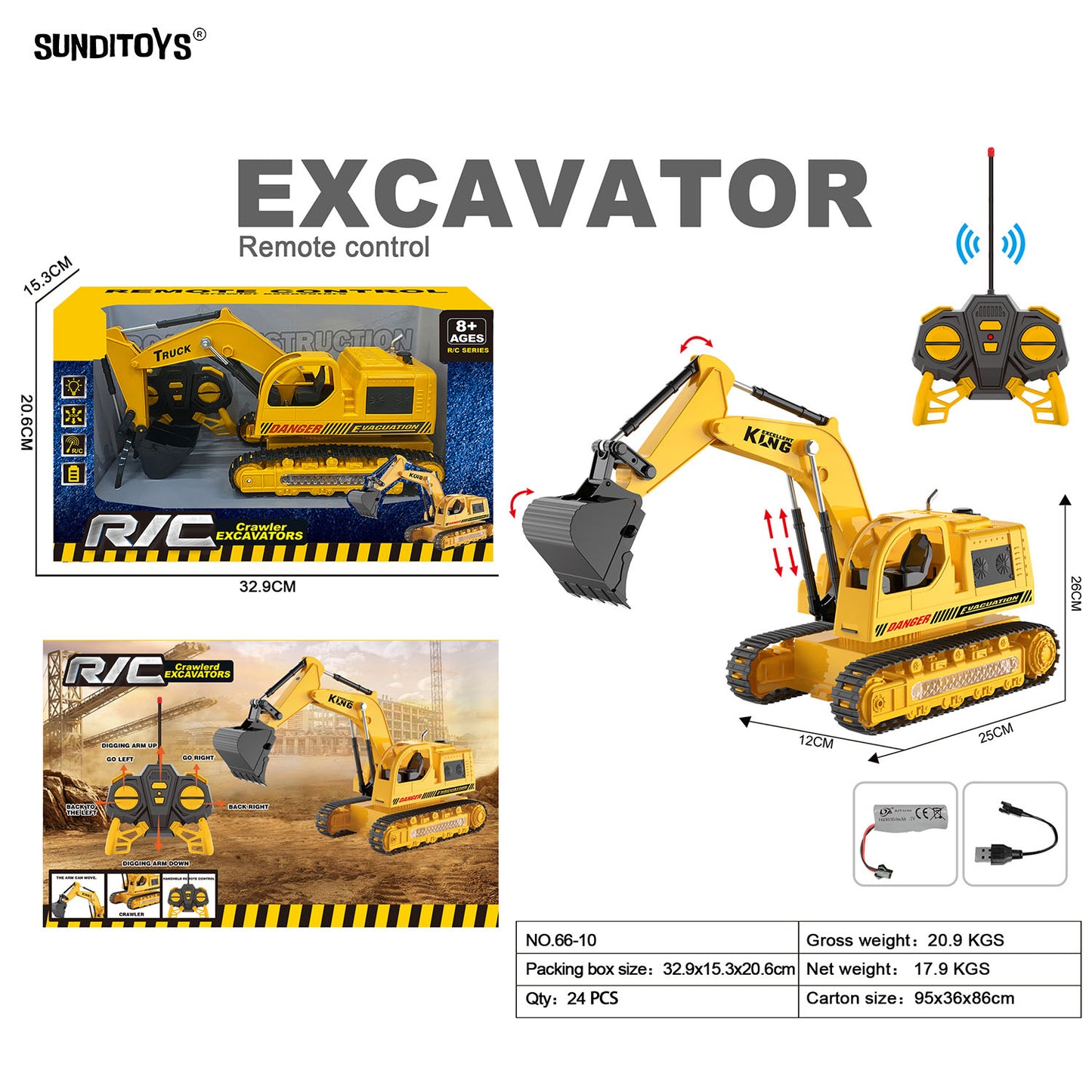 66-10 40MHz 5 Channels R/C Excavating Tracks