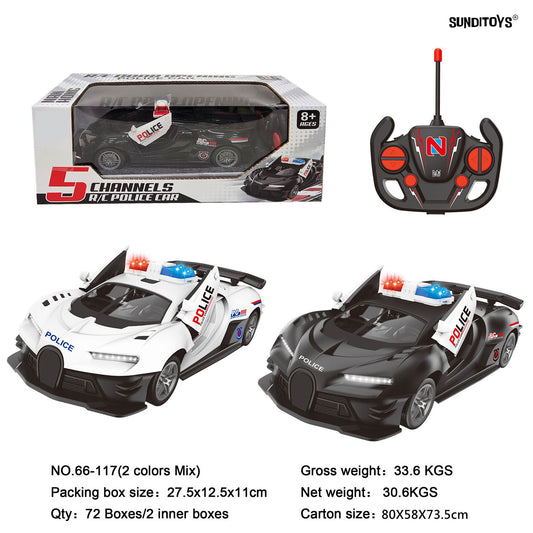 66-117 5 Channels 40MHz Open Door Remote Control Police Car