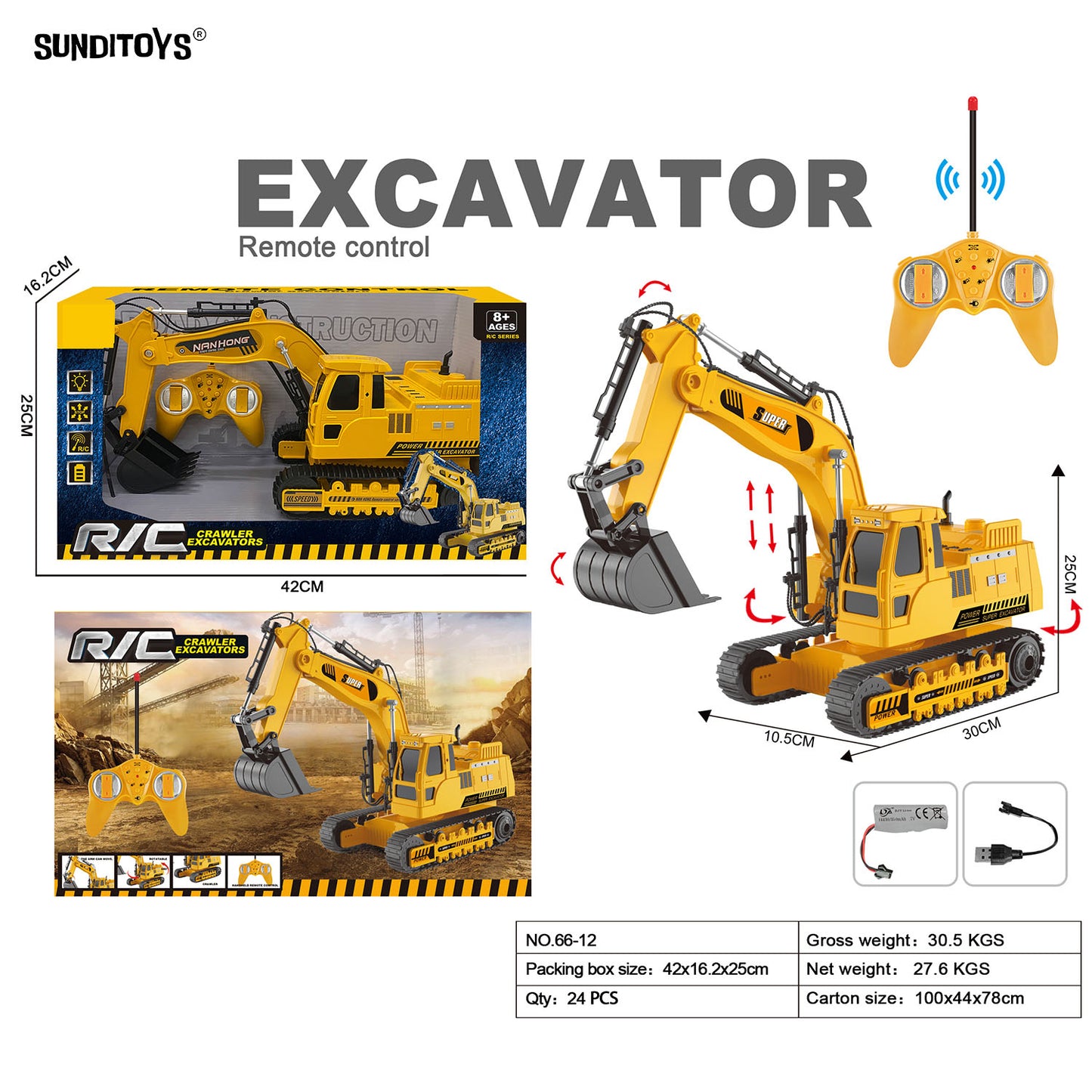 66-12 49MHz 12 Channels R/C Crawler Excavators