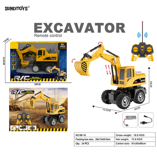 66-16 40MHz 6 Channels R/C Wheels Excavator