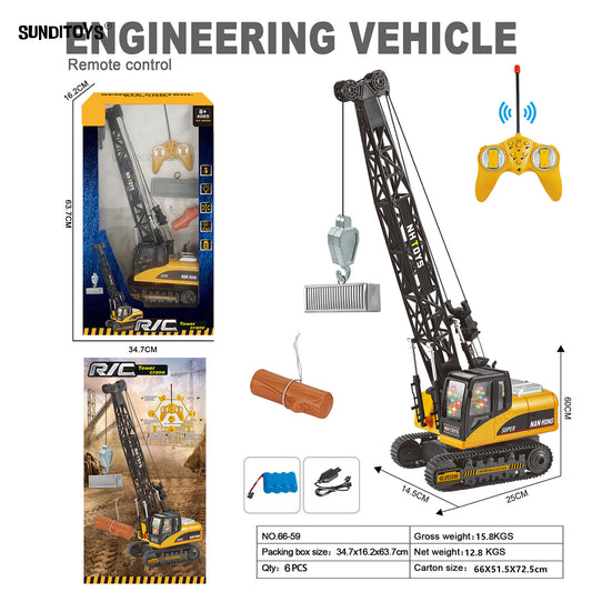 66-59 49MHz 8 Channels R/C One Click Start of Crawler Crane