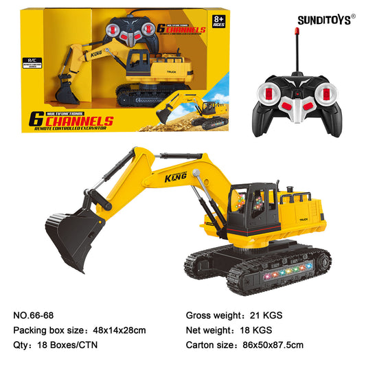 66-68 49MHz 6 Channels R/C One Click Present Crawler Excavators