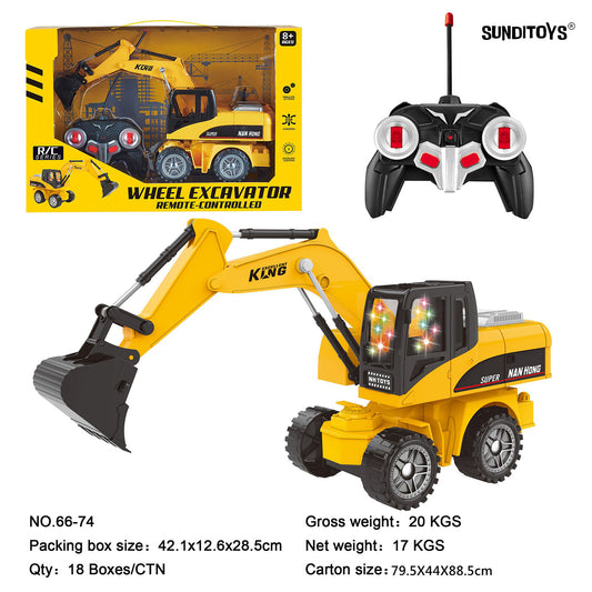 66-74 40MHz 6 Channels R/C Wheel Excavator
