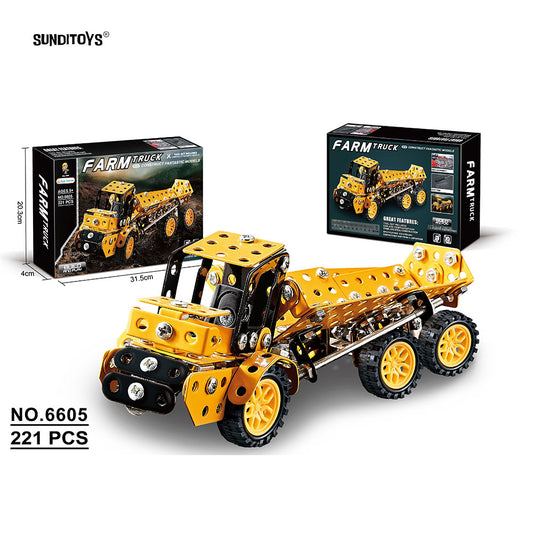 #6605 Metal Block Farmer Truck-221PCS