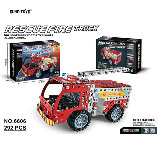#6606 Metal Block Fire Engine-292PCS