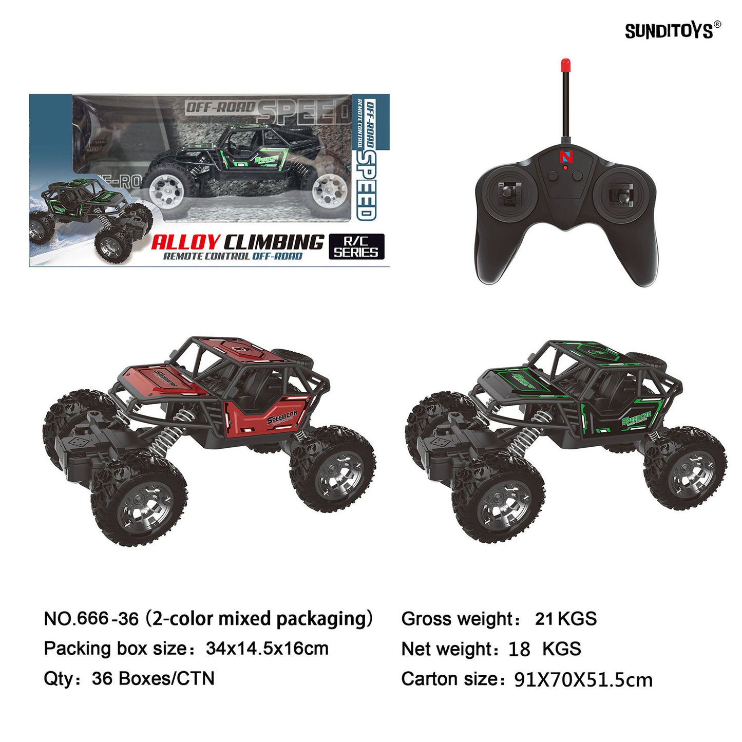 666-36 40MHz Four Wheel Alloy Stunt Off-road Climbing Vehicle