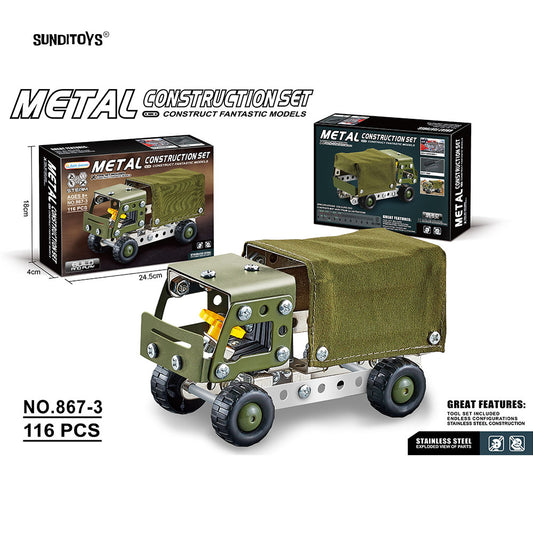 #867-3 Metal Building Block Truck-112PCS
