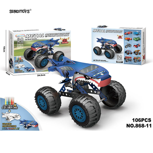 #868-11 DIY Drawing Metal Block Monster Truck-106PCS