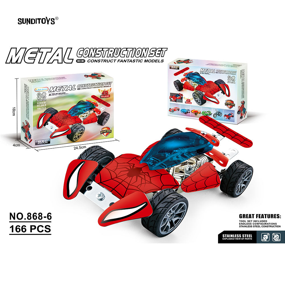 #868-6 Metal Block Racing Car-166PCS