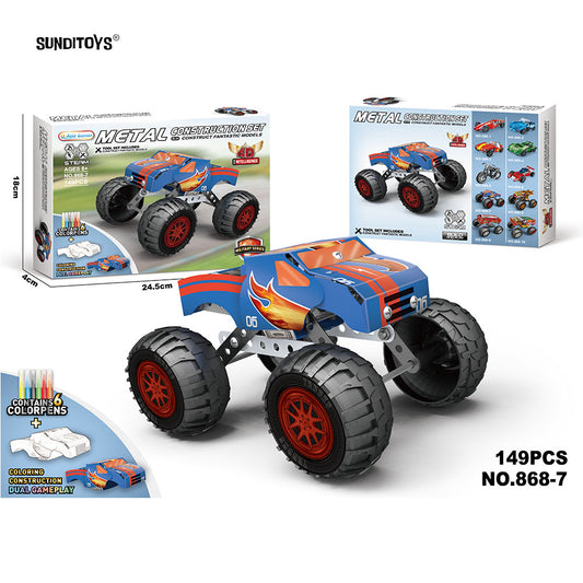 #868-7 DIY Drawing Metal Block Monster Truck-149PCS