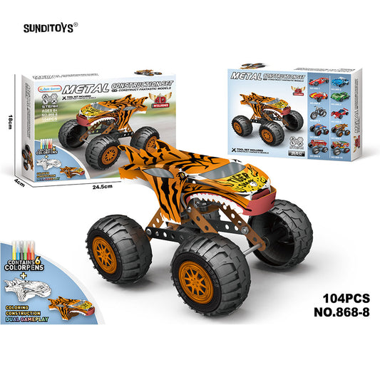 #868-8 DIY Drawing Metal Block Monster Truck-104PCS