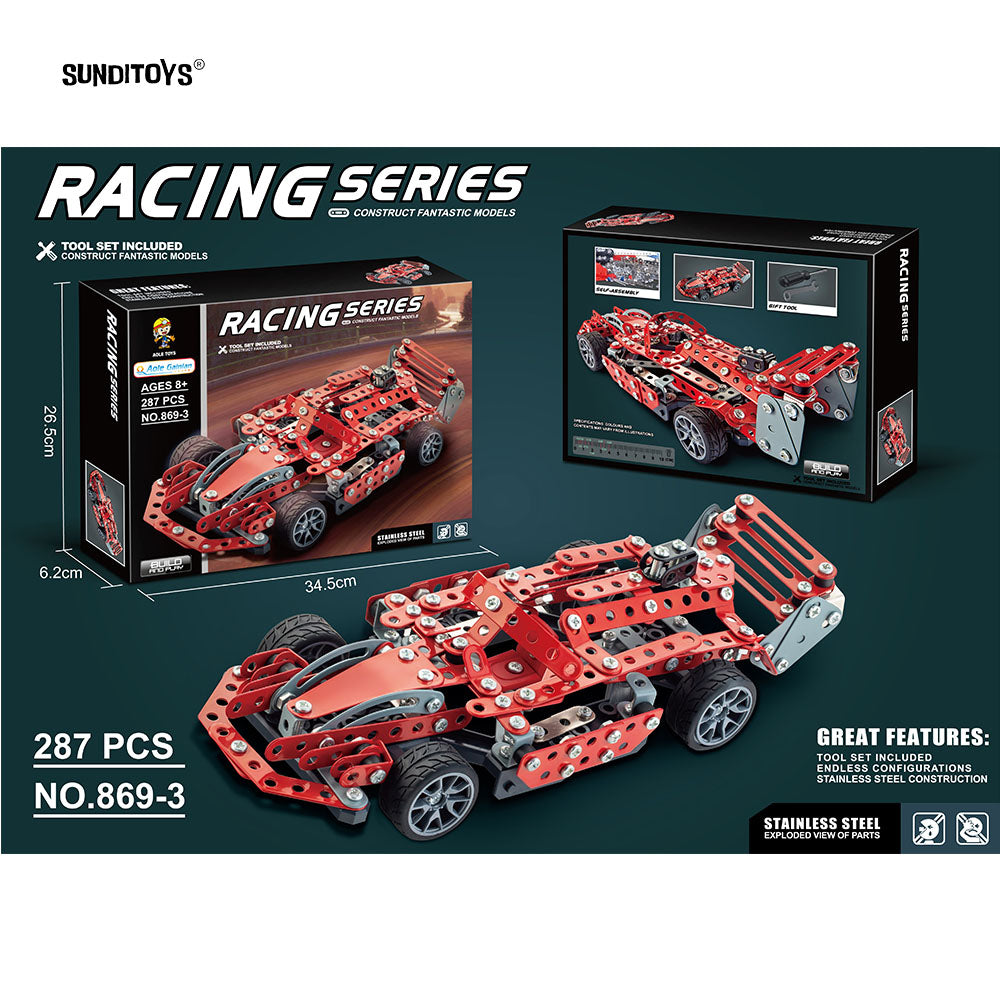 #869-3 Metal Building Blocks For Assembling F1 Racing Cars-287PCS