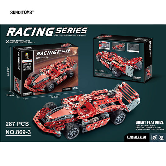 #869-3 Metal Building Blocks For Assembling F1 Racing Cars-287PCS