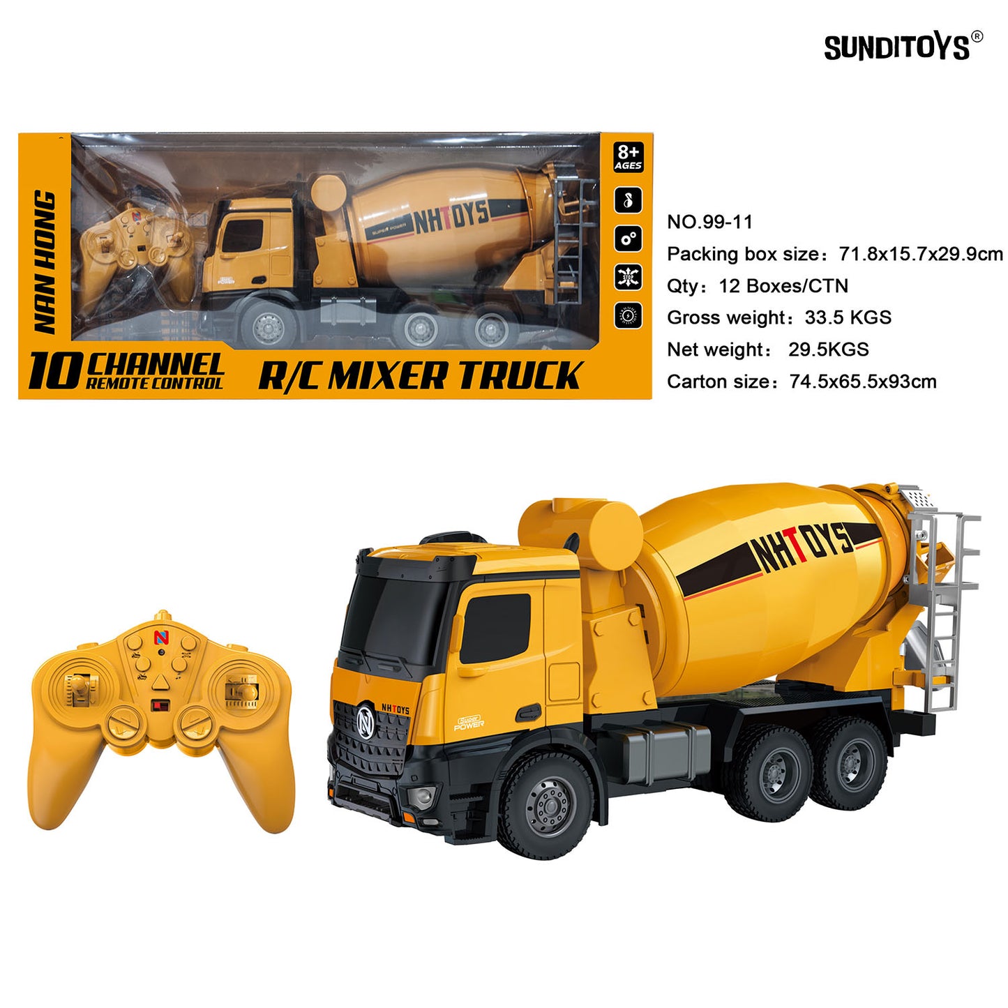 99-11 2.4GHz 10 Channels R/C Mixer Truck