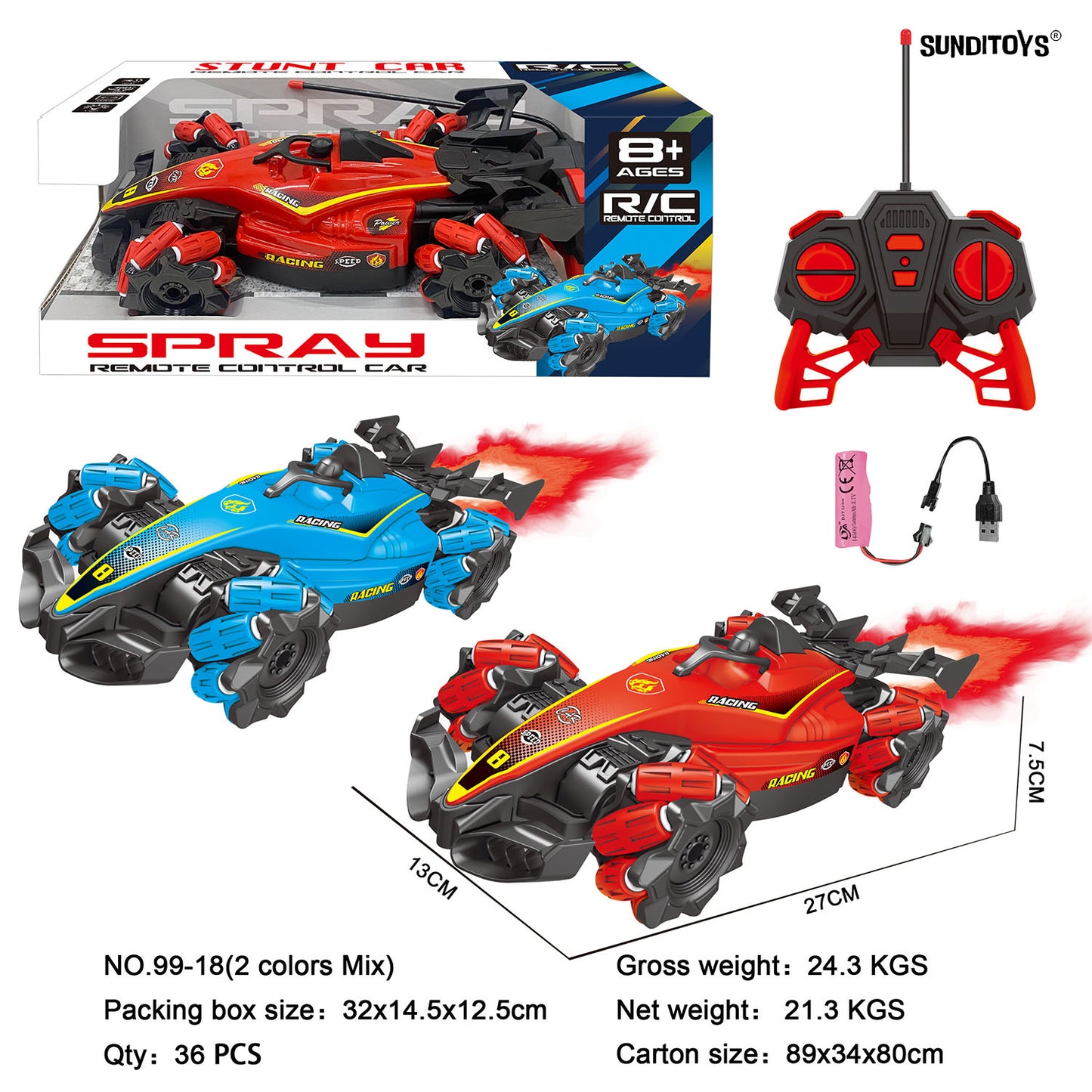 99-18 40MHz Remote Control Spray Formula Racing Car