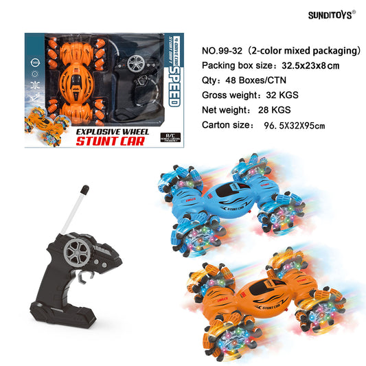 99-32 49MHz Four Wheel Explosive Stunt Car
