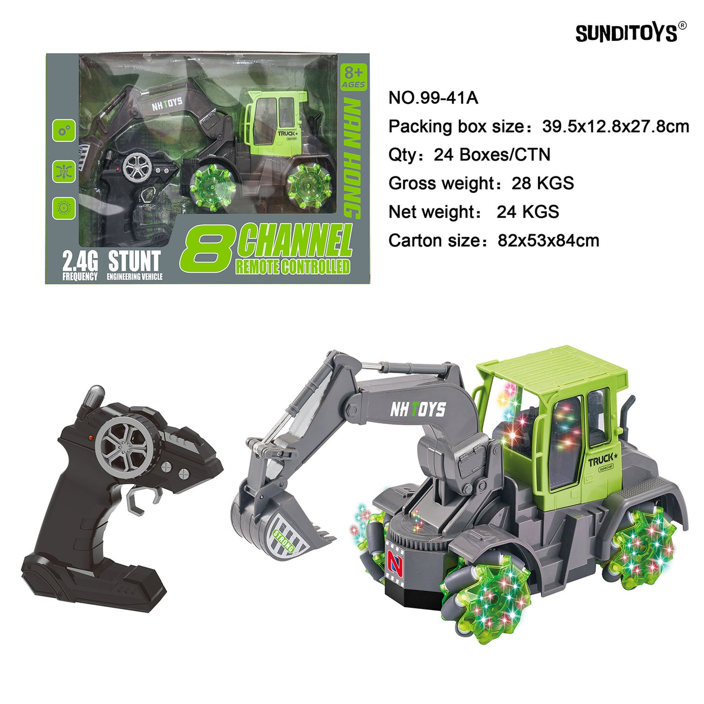 99-41A 2.4GHz 8 Channels R/C Stunt Excavator