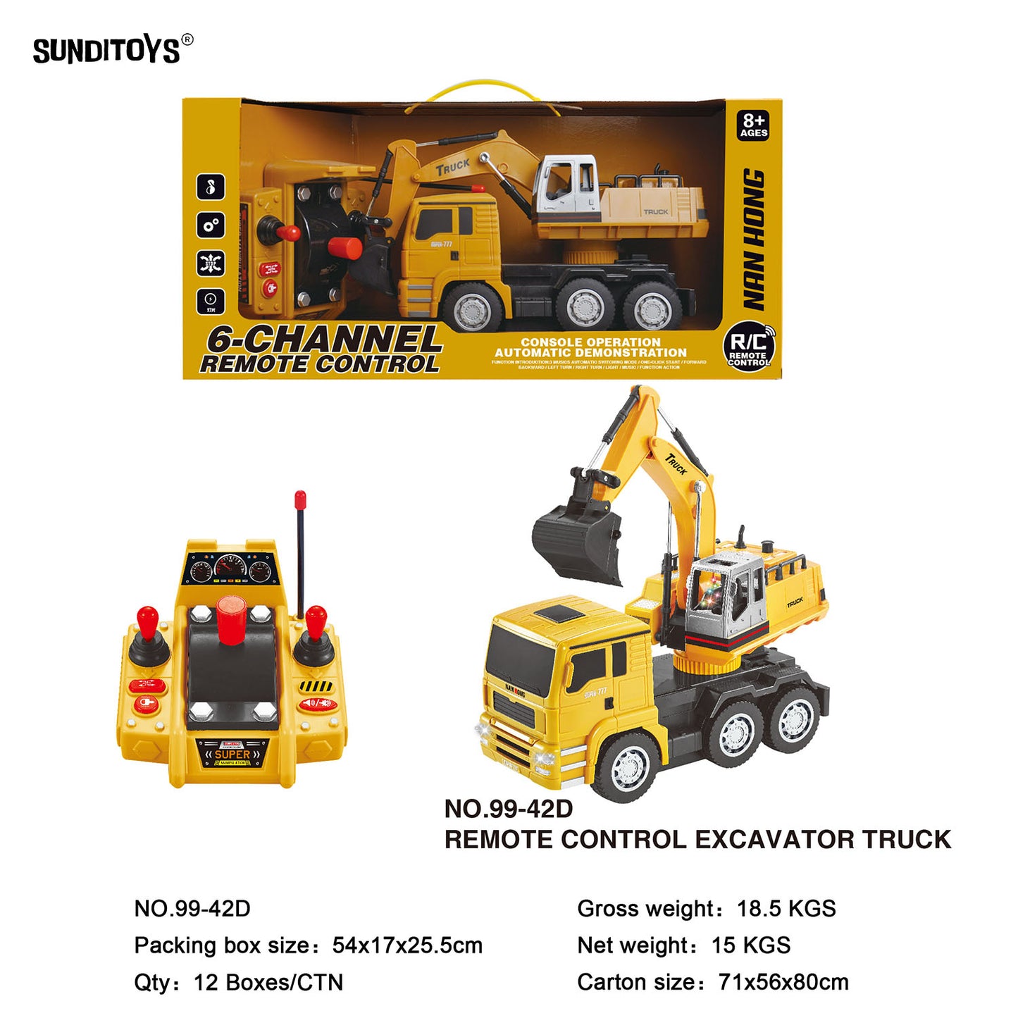 99-42D 40MHz 6 Channels R/C Multi Function Excavator