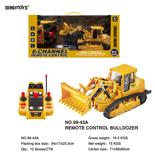 99-43A 40MHz 6 Channels R/C Engineering Vehicle Bulldozer