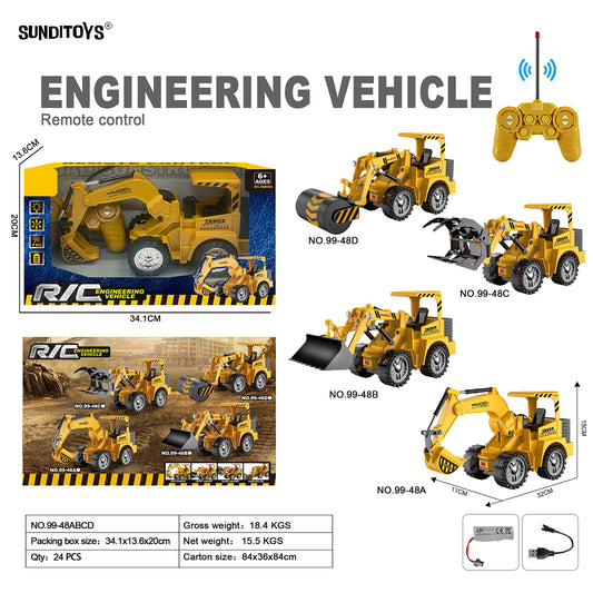 99-48ABCD 40MHz 5 Channels R/C Engineering Vehicle Excavator