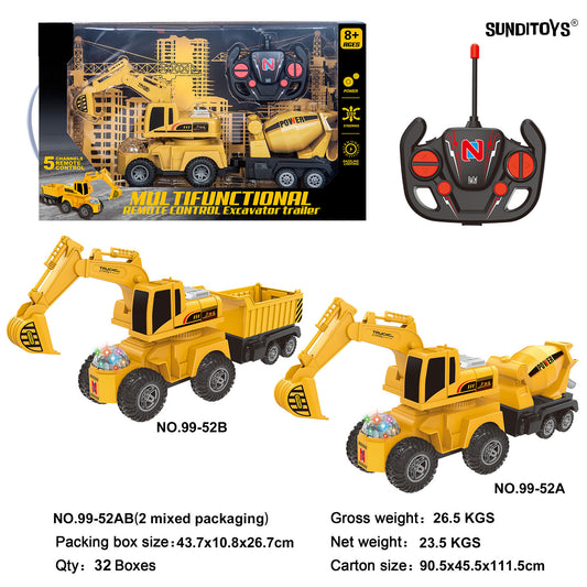99-52AB 40MHz 5 Channels R/C Multi Functional Tractor Engineering Vehicle