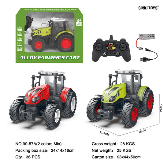99-57A 2.4GHz Alloy Farmer's Tractor/ Auto Demo: Forward/ Backward/ Left/ Right/ Lights