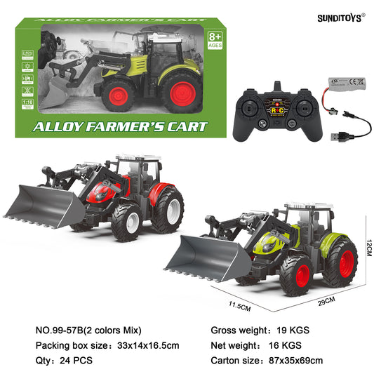 99-57B 2.4GHz Alloy Farmer's Bulldozer/ Auto Demo: Forward/ Backward/ Left/ Right/ Lights