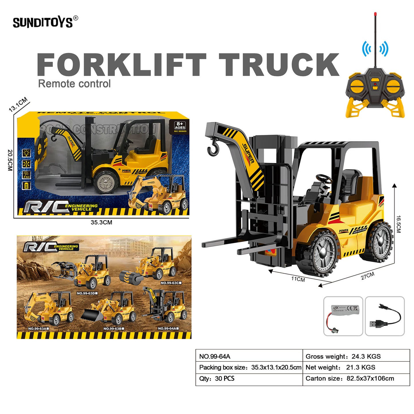 99-64A 40MHz 5 Channels R/C Forklift Truck
