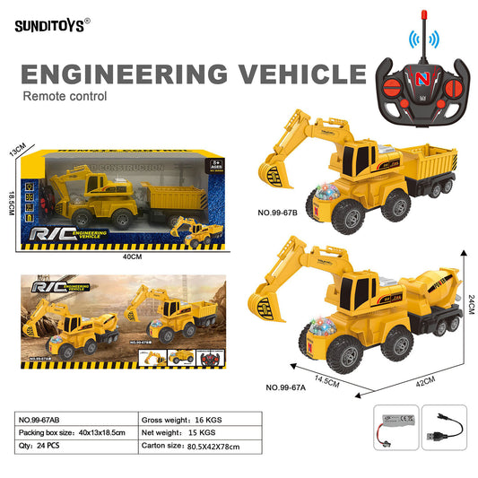 99-67AB 40MHz 5 Channels R/C Multi Functional Tractor Engineering Vehicle
